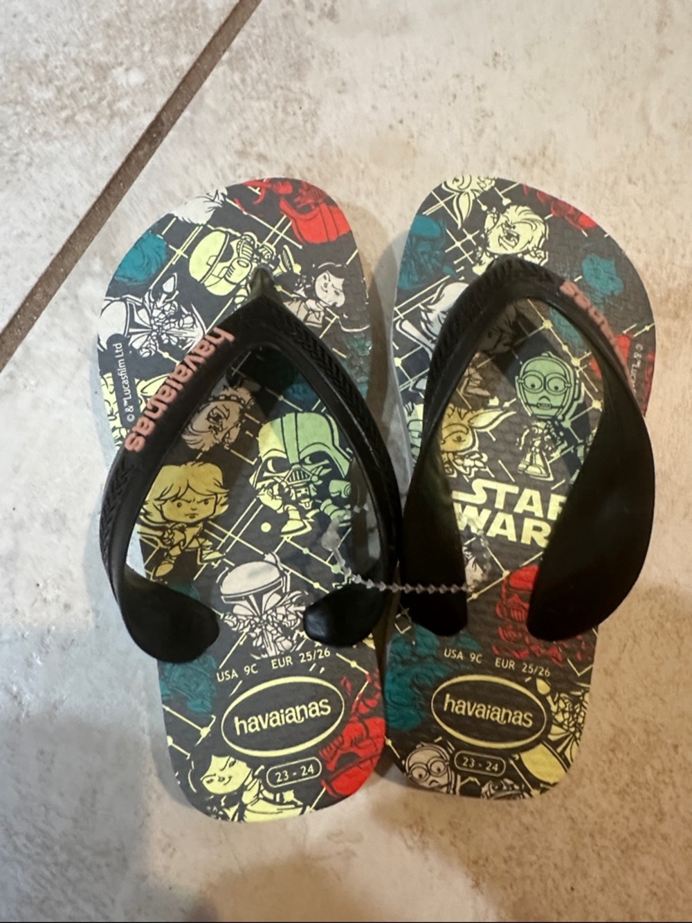 NEW! Havaianas Star Wars Disney Toddler Baby Sandals Flip Flops 9